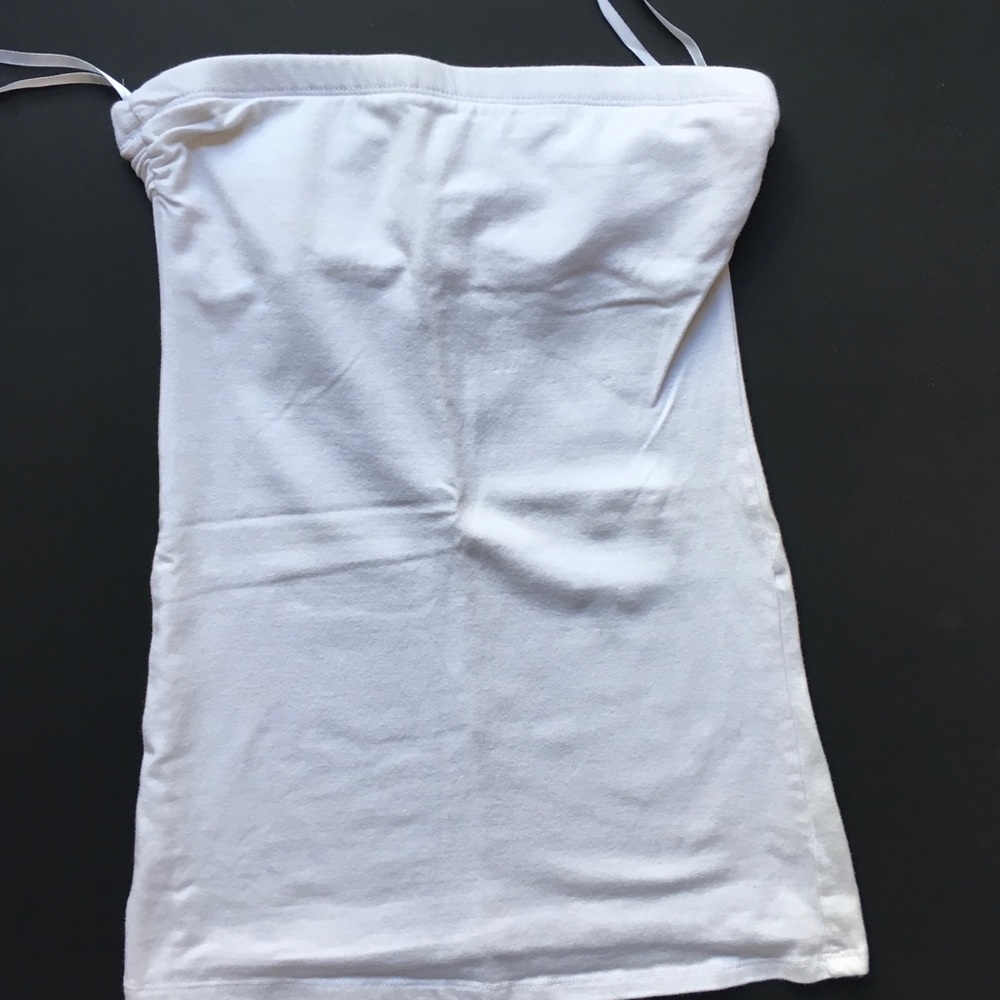 White sleeveless top with built in bra